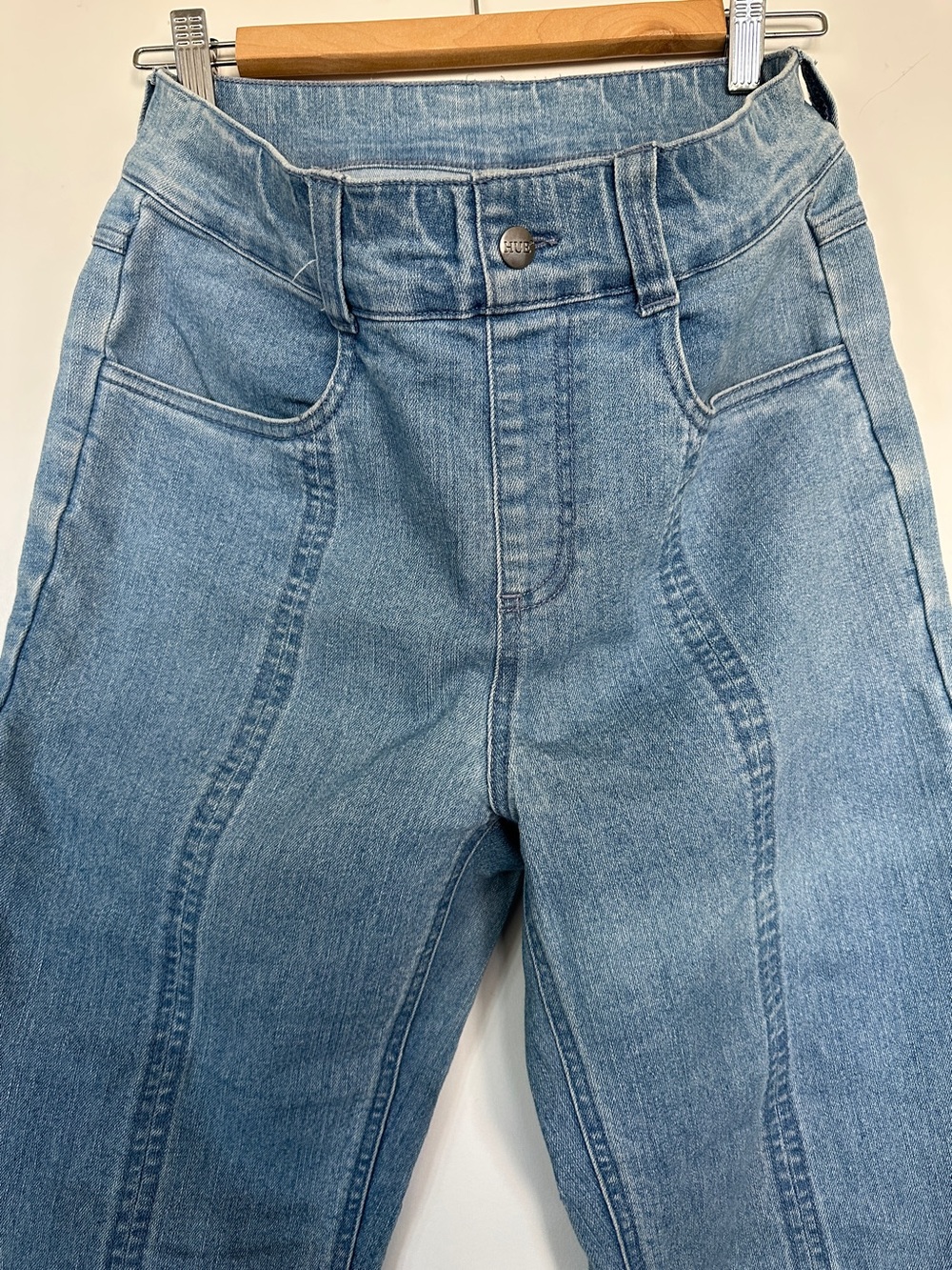 Slit hem flare jeans